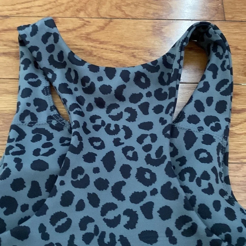 ALL FENIX Leopard Print Longline Racerback Sports Bra - XS